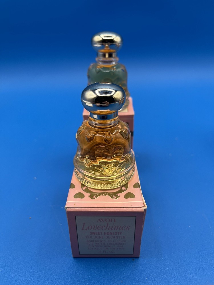 Avon Lovechimes Sweet Honesty Cologne Decanter Splash Lot of 2 New .5 fl oz