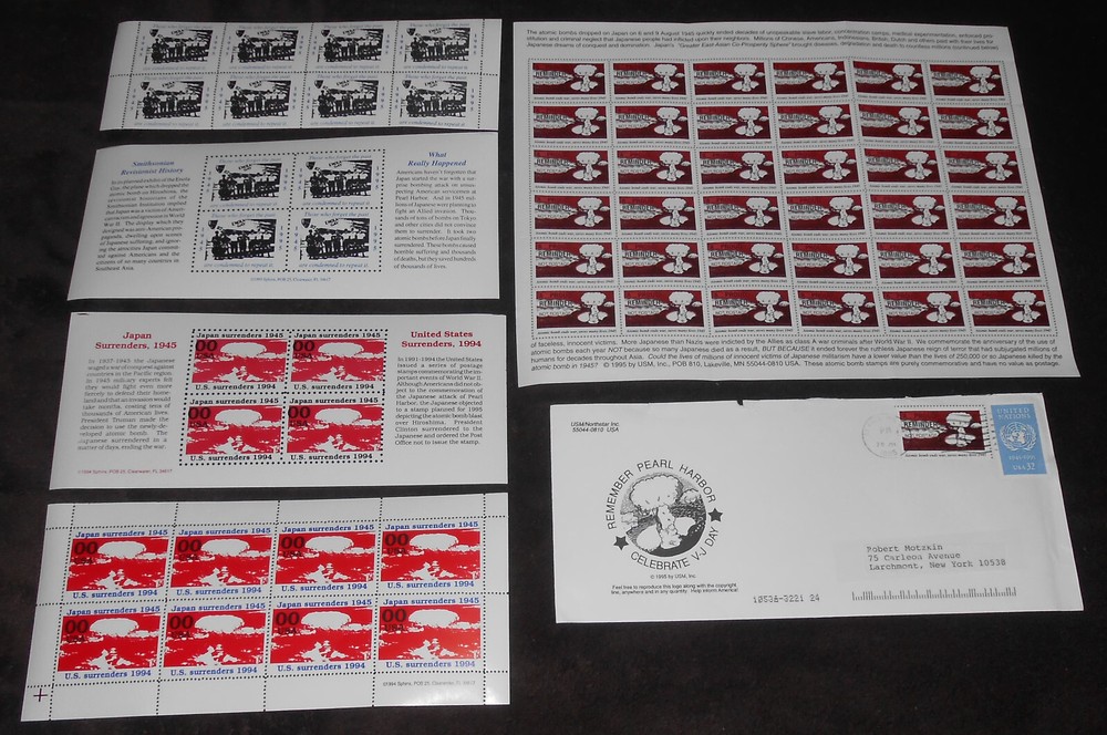 Lot of 1995 WWII Atomic Bomb Poster Stamps M-NH Cinderellas