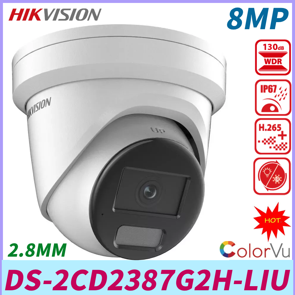 Hikvision DS-2CD2387G2H-LIU 8MP 4K ColorVu IP Camera PoE MIC Smart-Hybrid-Light