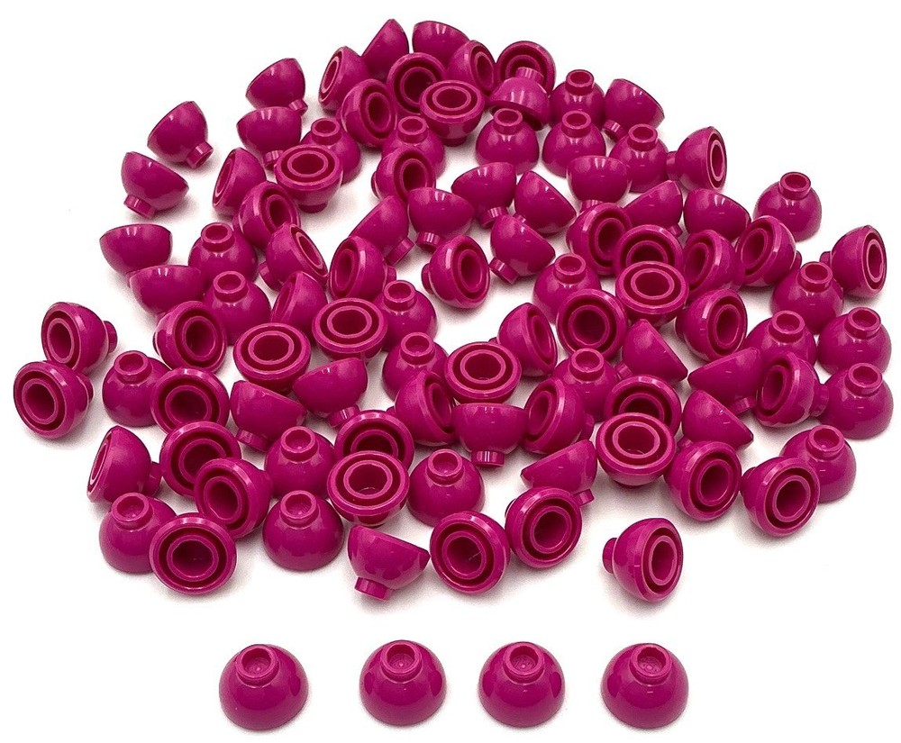 Lego 100 New Magenta Bricks 1.5x1.5 Dome Top Building Blocks