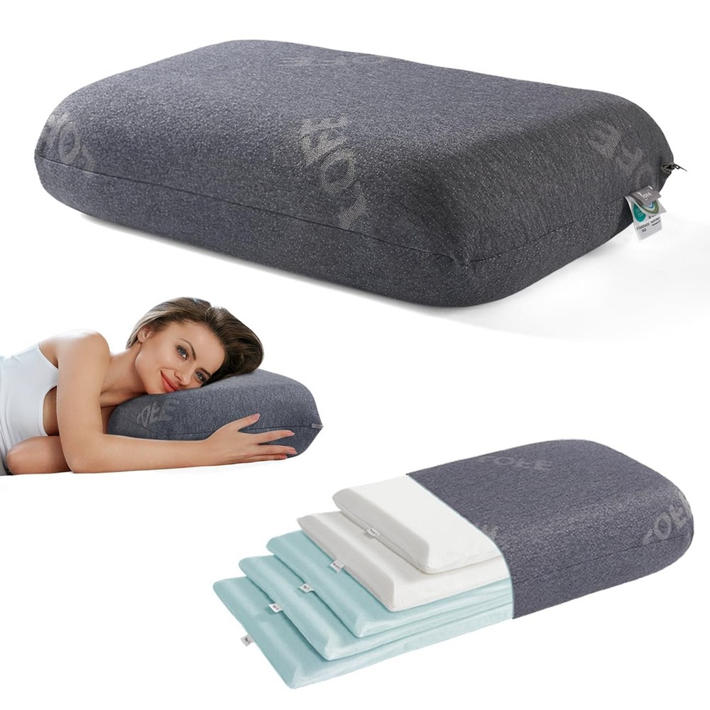 Adjustable Memory Foam Pillow with Thin Layer for Custom Softness and Support