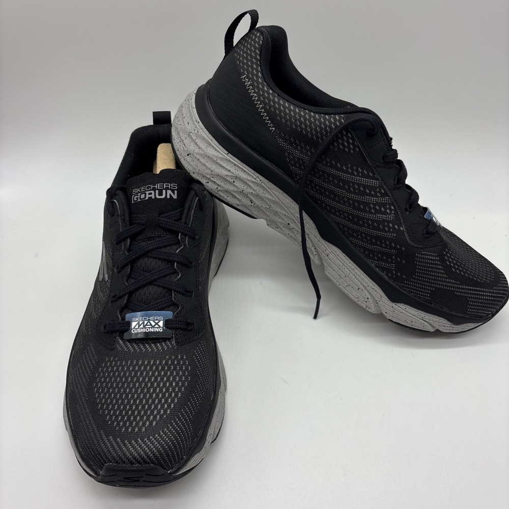 Skechers Men's Go Run Max Cushion Ultra Go Sneakers, Black Gray, Size 9