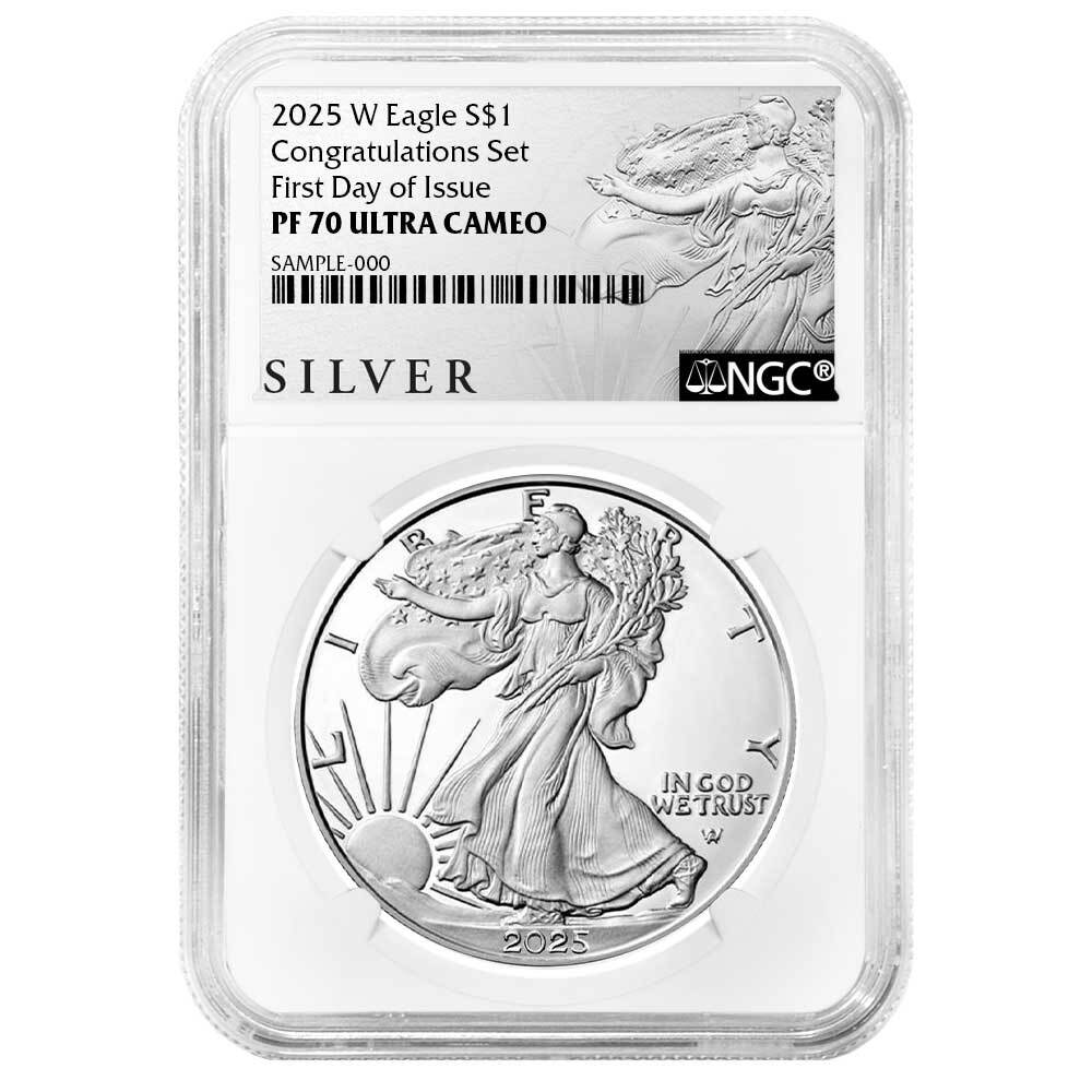 2025-W Proof $1 American Silver Eagle Congrats Set NGC PF70UC FDI ALS