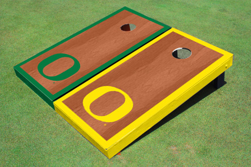 University of Oregon Rosewood Alternating Border Cornhole Boards