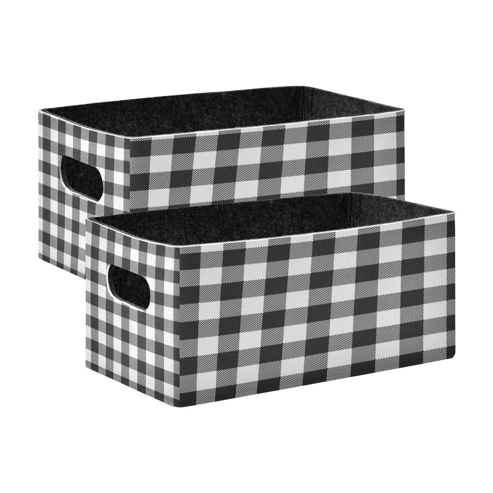 Black and White Plaid Storage Bins and Baskets for Organizing, Buffalo Check ...