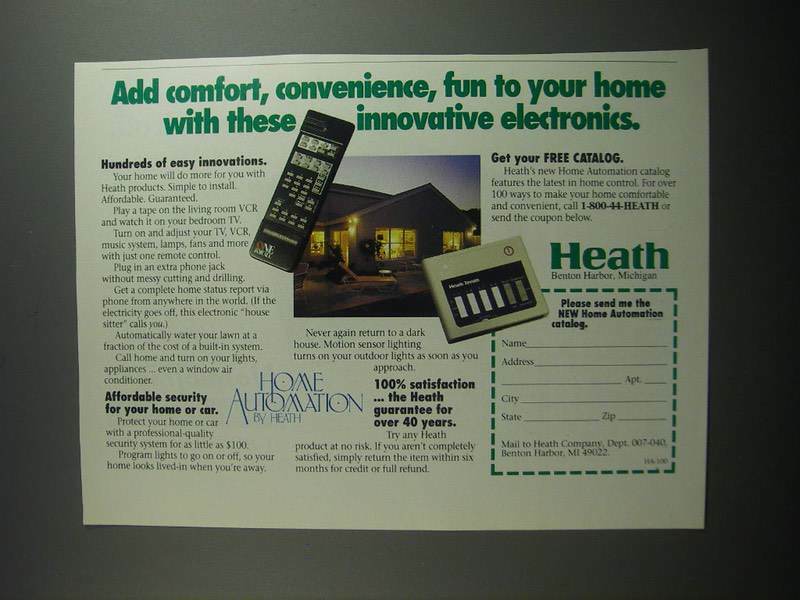1991 Heath Home Automation Products Ad - Add comfort, convenience, fun