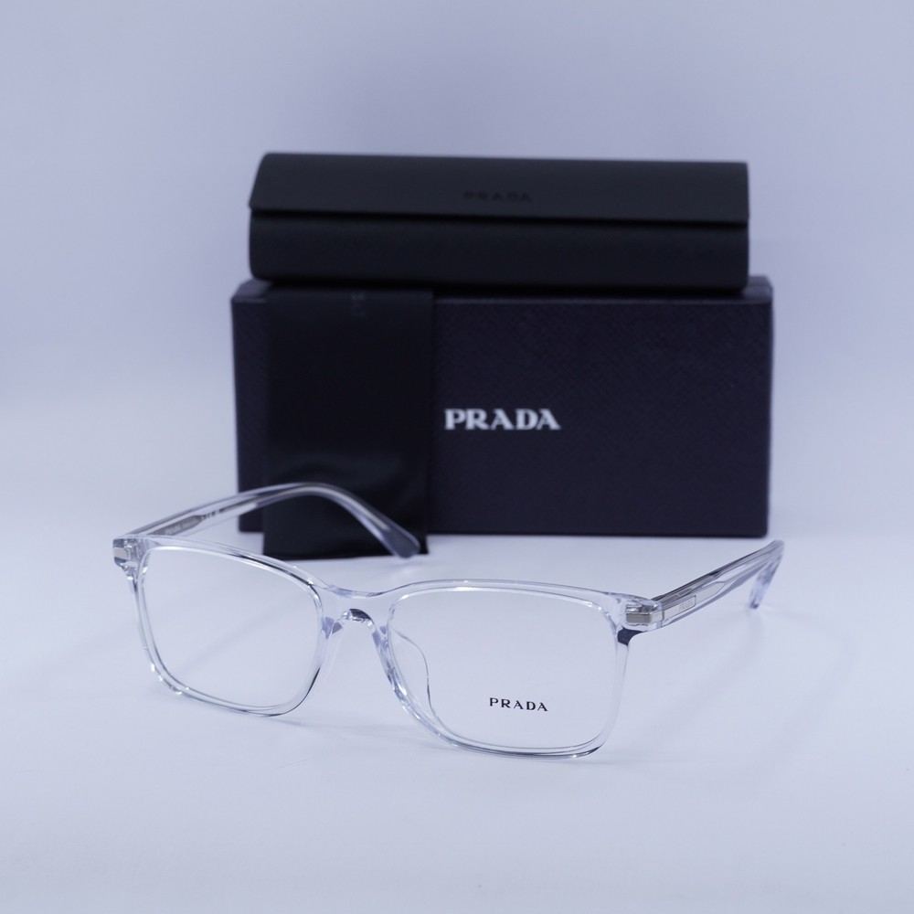 Prada PR14WVF 2AZ1O1 56mm Crystal Clear Authentic Eyeglasses