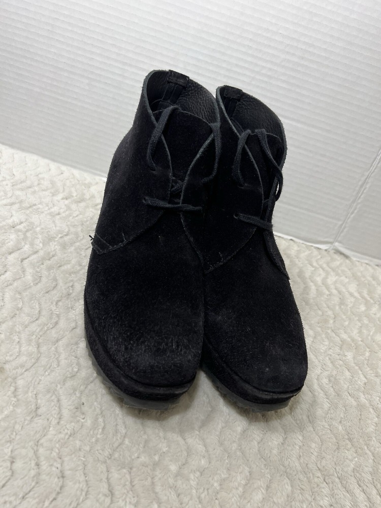 Pedro Garcia Women’s Size 8.5 Black Suede Lace Up wedges Bootie boots