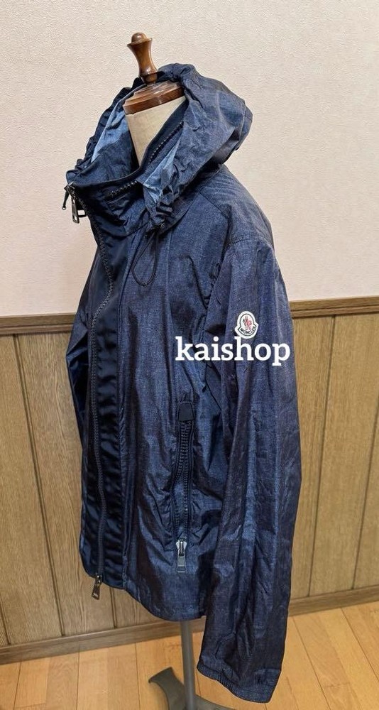 Moncler Navy Hooded Nylon Waterproof Jacket for Men