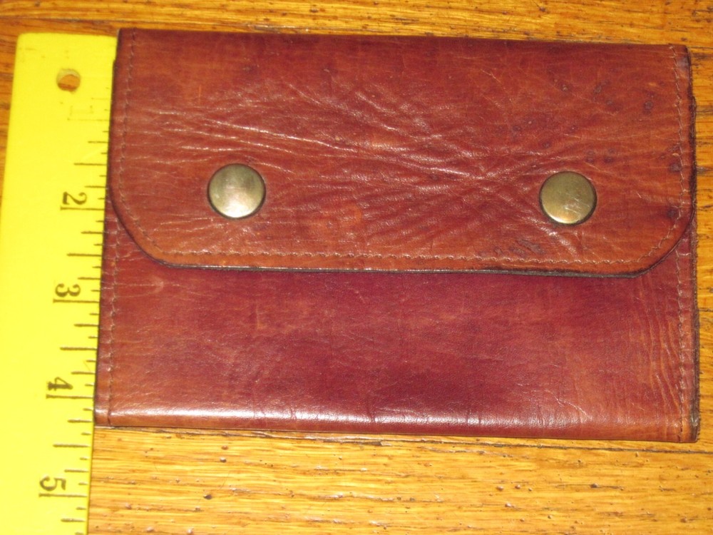 Vintage Leather Bifold 2 Pocket Belt Wallet 6