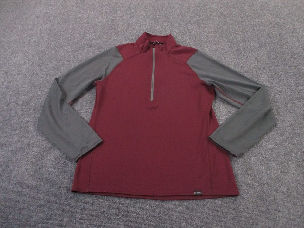 Patagonia Men's Red Midweight Capilene Base Layer Jacket for Hiking