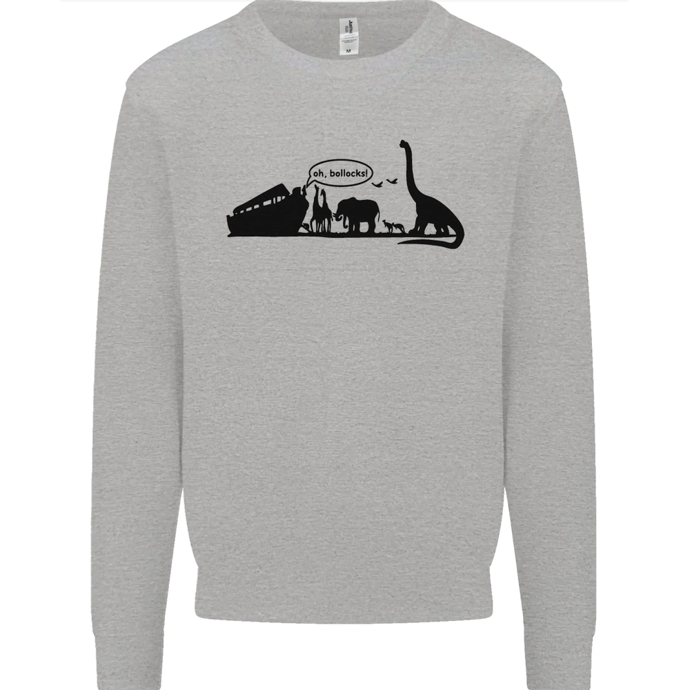 Noah's Ark with T-Rex Dinosaur Atheist Mens Sweatshirt Jumper  