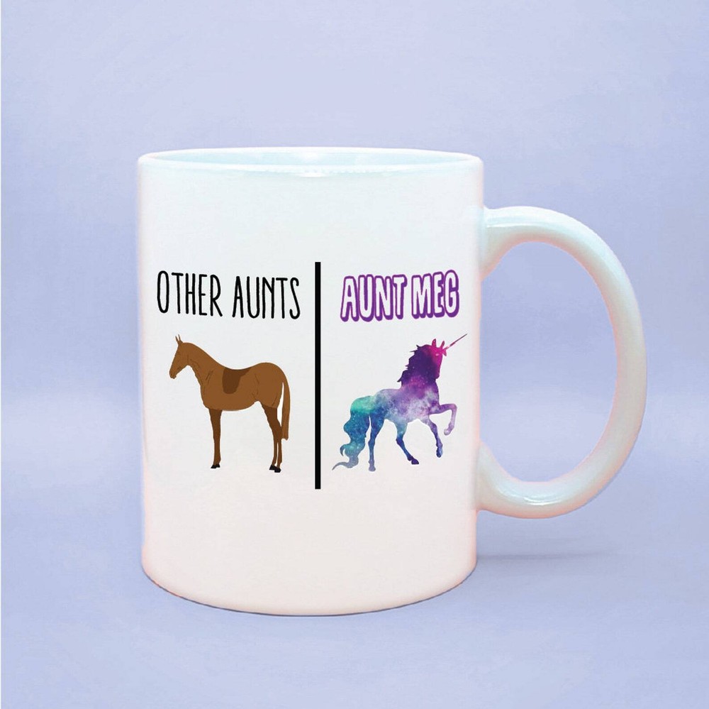 Personalized Unicorn Aunt Coffee Mug Fun Aunt Birthday Gift Idea Unicorn Aunt