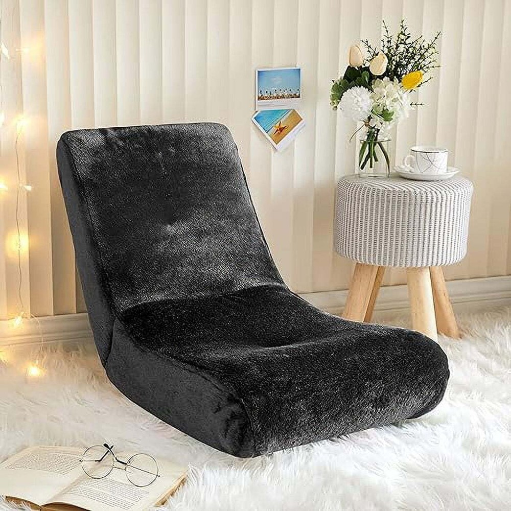 Faux Fur Gaming Chair Armless Floor Rocker Gaming Chair Accent Chair Cozy New