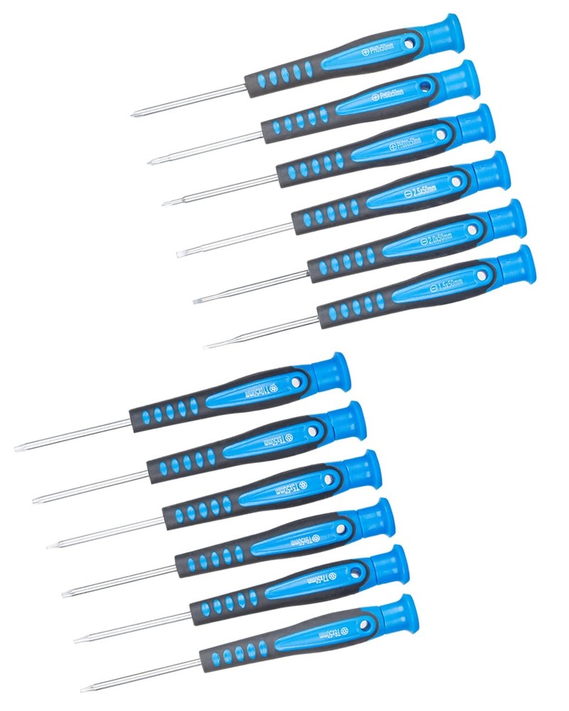 12-Piece Magnetic Precision Screwdriver Set with Phillips Slotted and Torx Bits