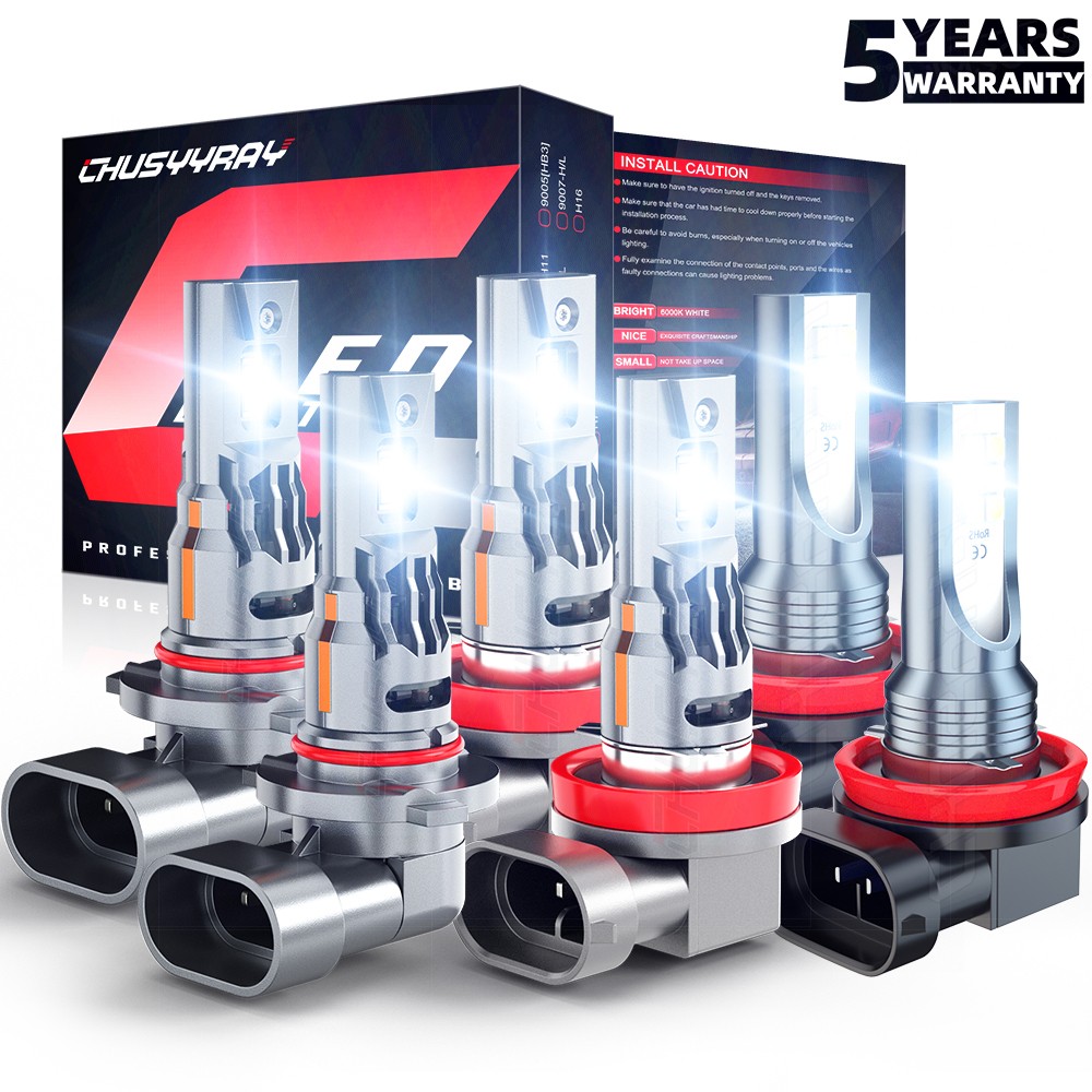 For Saturn Outlook 2007-2010 LED Headlight Hi/Lo Fog Light Bulbs Combo Kit 6000K