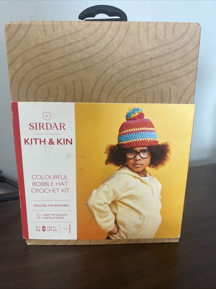 Sirdar Kith & Kin Easy Crochet Bobble Hat Kit for Beginners in Fun Colors