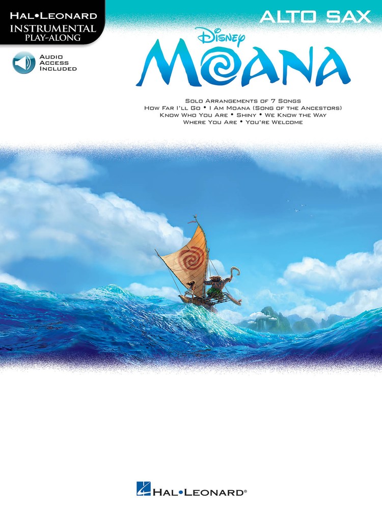 Moana Disney Movie Alto Sax Solo Sheet Music Play-Along Song Book Online Audio