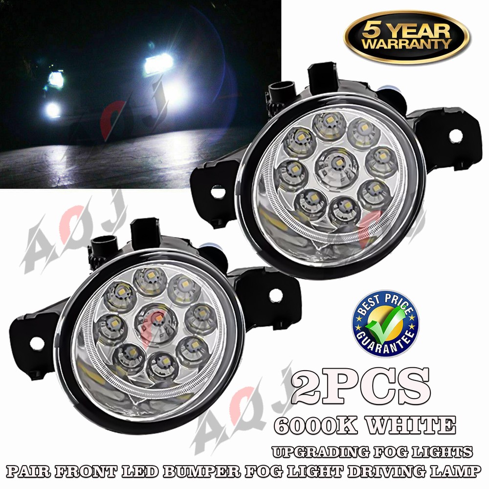2x New Bumper White LED Fog Light Lamp Driver For INFINITI SENTRA ROGUE ALTIM