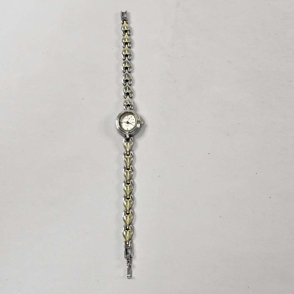 Vintage Geneva Watch Gold And Silver 2 Tone Japanese Movement Needs Battery Read