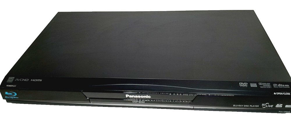 Panasonic DMP-BD60 Blu-Ray DVD Disc Player w/ Power Cord Fully Tested NO REMOTE