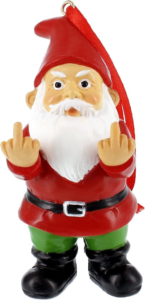 Gnometastic Holiday Double Bird Gnome Ornament, 3.5 Inch - Inappropriate,...