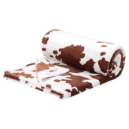 Cow Printed Blanket, Soft 300GSM Fleece Flannel Throw Blanket Lightweight
