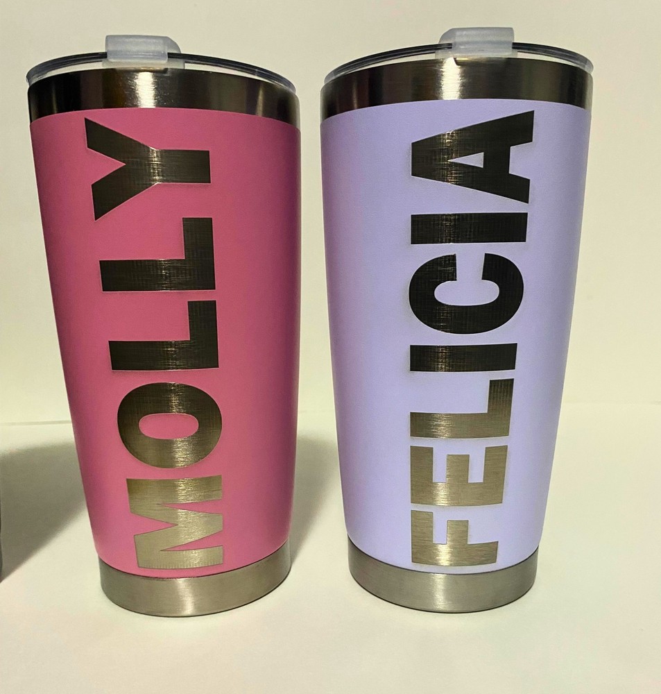 ENGRAVED TUMBLERS 20OZ CUSTOM LOGO/PERSONALIZATION MANY COLORS FREE SHIPPING!!
