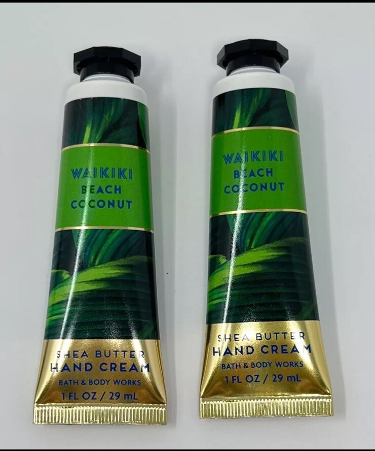 2 Bath Body Works WAIKIKI BEACH COCONUT Hand Cream 1oz Each