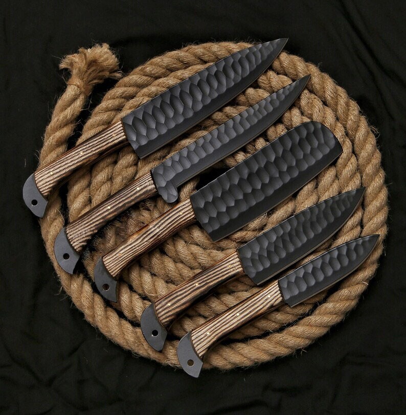 Elegant Handmade Damascus Chef Knife Set for Kitchen Enthusiasts