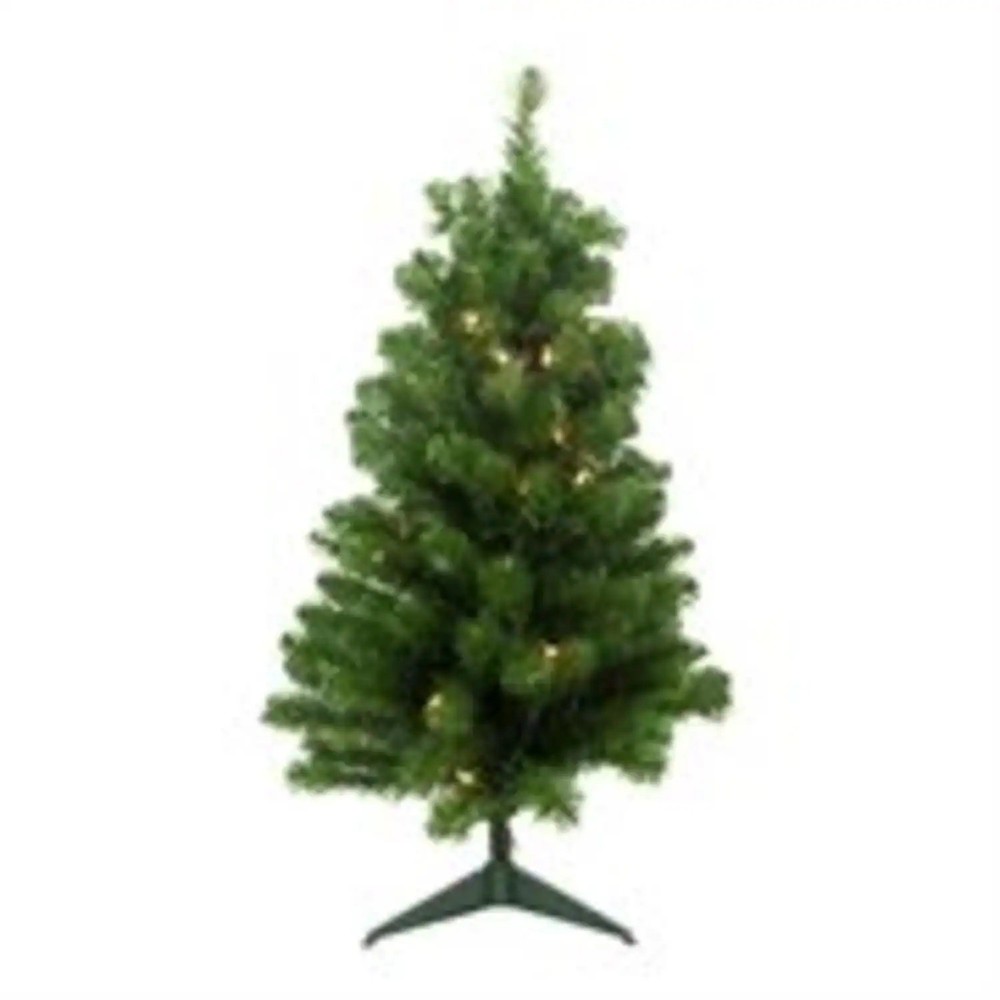 2' Pre-Lit Slim Blackwater Fir Artificial Christmas Tree - Green