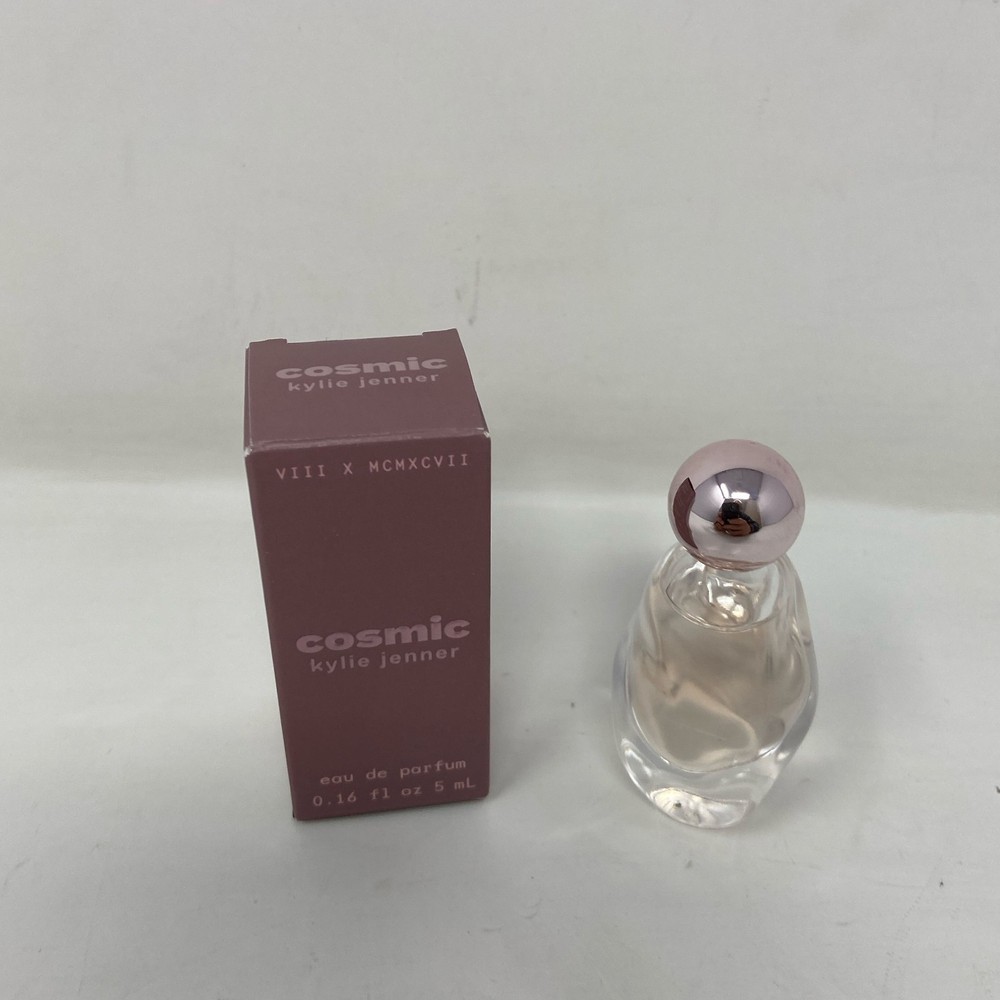 Kylie Jenner Cosmic EDP Mini Splash 0.16 fl oz (5 mL) - Rose Gold Cap, Mauve Box