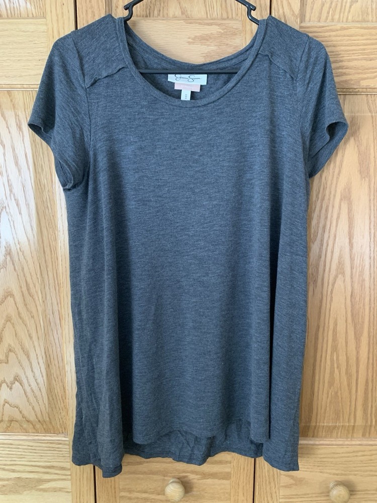 Jessica Simpson Womens Gray Nursing T Shirt Size Medium Short Sleeve