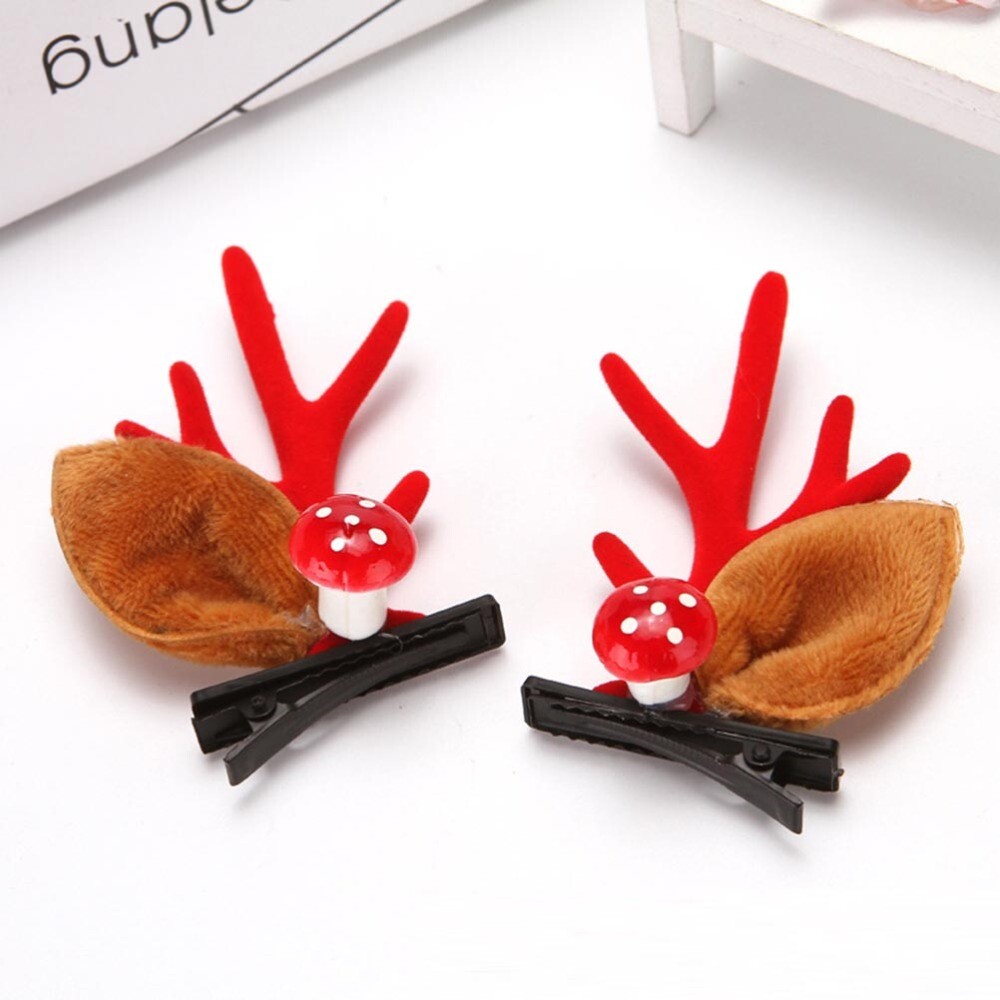4 Pcs Stocking Stuffer Flocking Hair Clips Classical Design