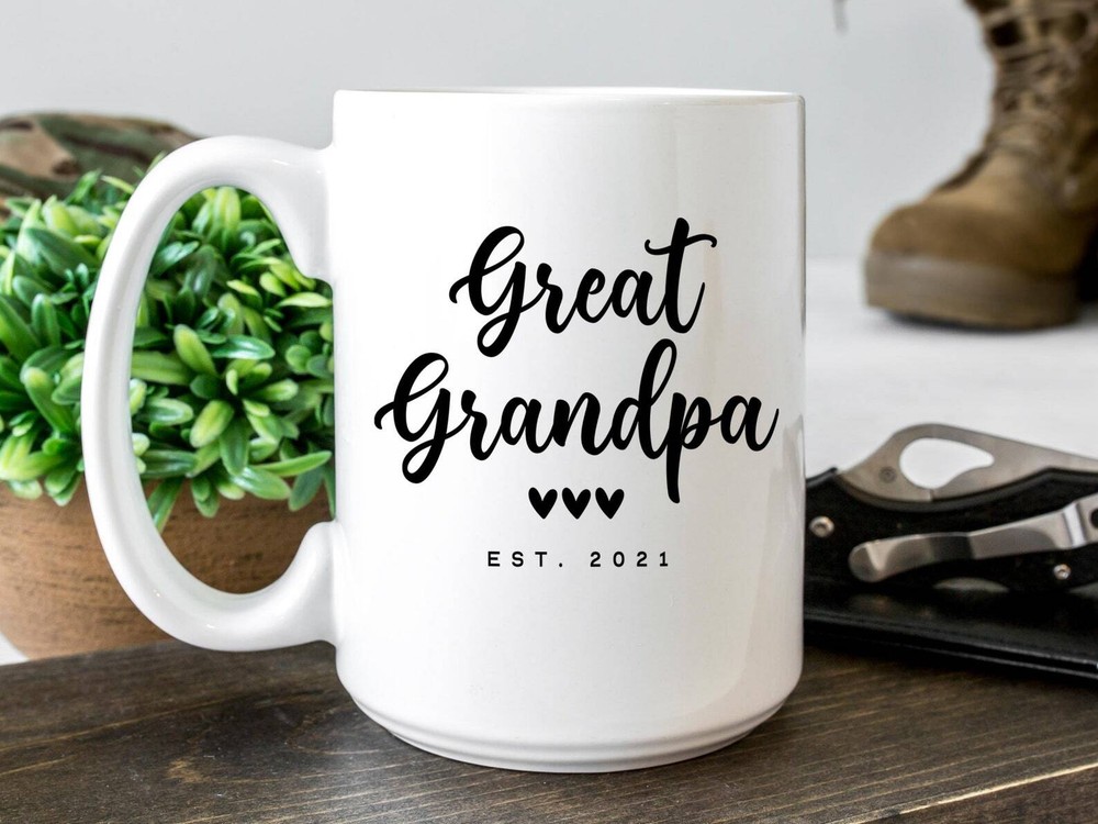 Great Grandpa Est Coffee Mug Pregnancy Announcement Coffee Mug Custom Gift To