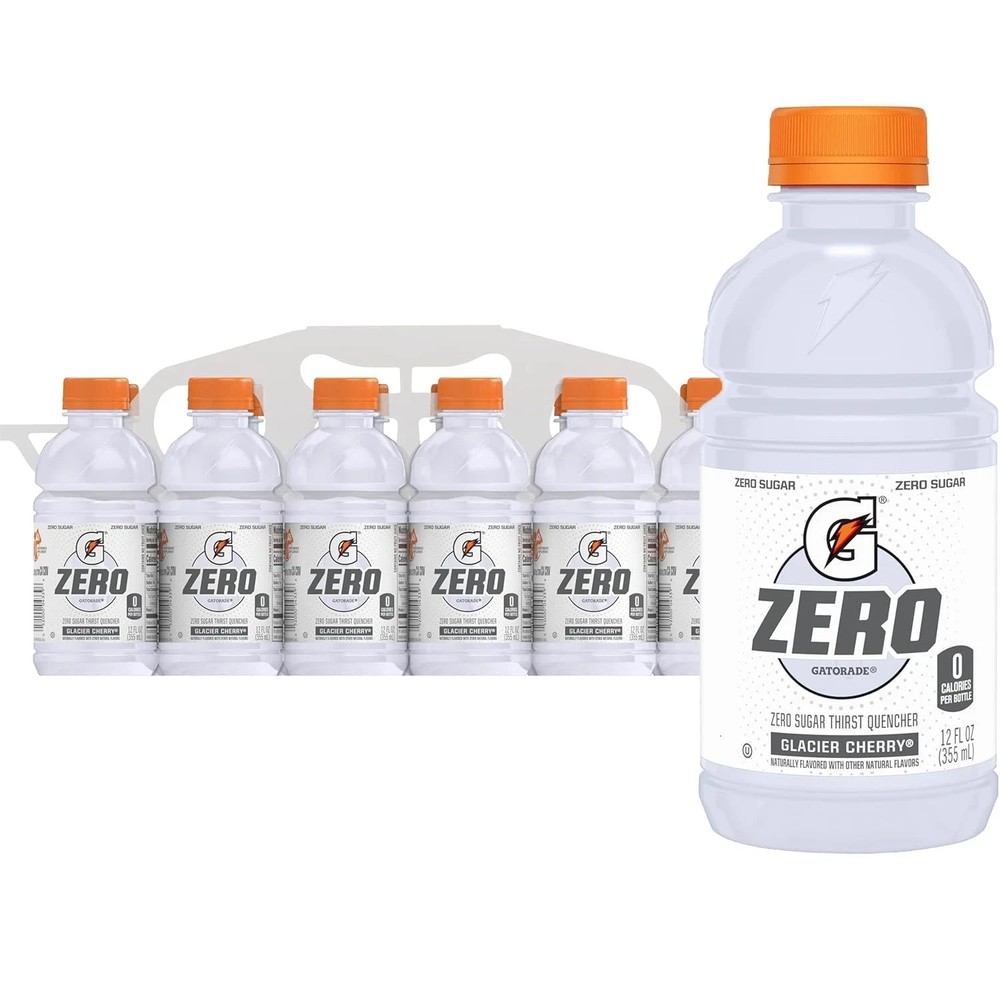 Gatorade G Zero Thirst Quencher, Glacier Cherry, 12 12 Fl Oz (Pack of 12)