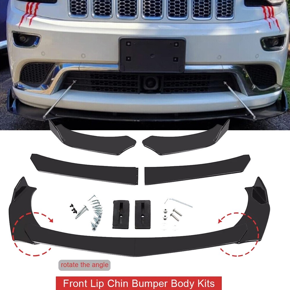 Glossy Black Front Bumper Lip Splitter Spoiler for Jeep Wrangler & Grand Cherokee