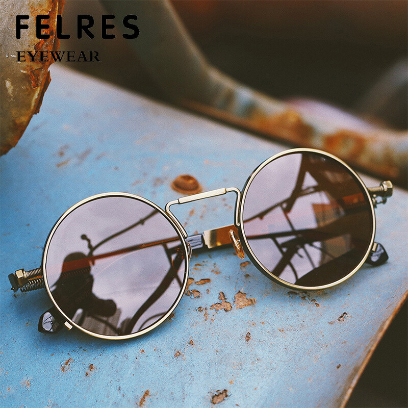 Round Metal Polarized Sunglasses Men Women Punk Outdoor Driving Glasses UV400