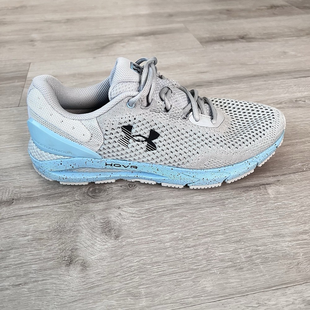 Under Armour HOVR Intake 6 Running Shoes Womens 11 Gray Blue Athletic Sneakers