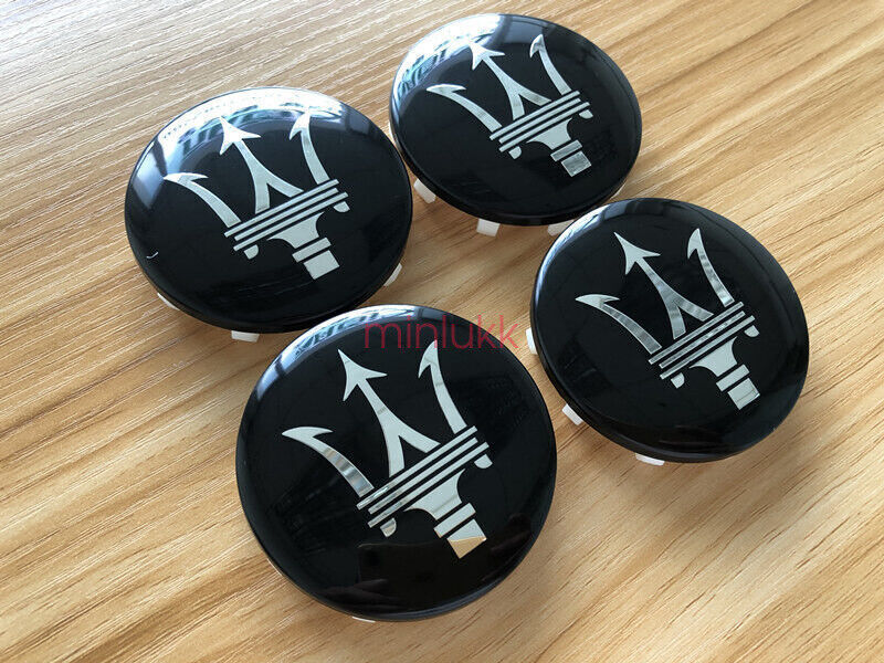4x 60mm Maserati Ghibli Centre Wheel Centre Cap Set Badge Chrome Silver Black