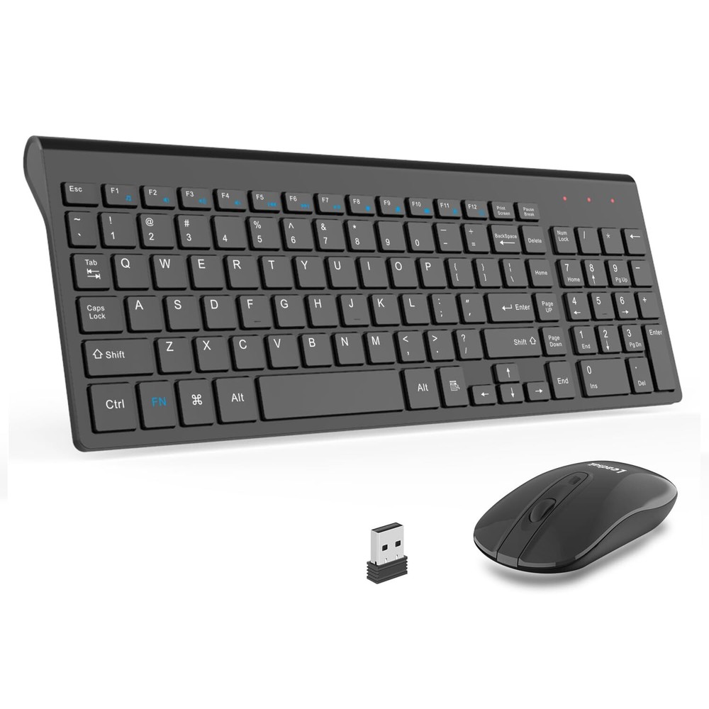 Wireless Keyboard and Mouse Combo with USB Connectivity for Computers