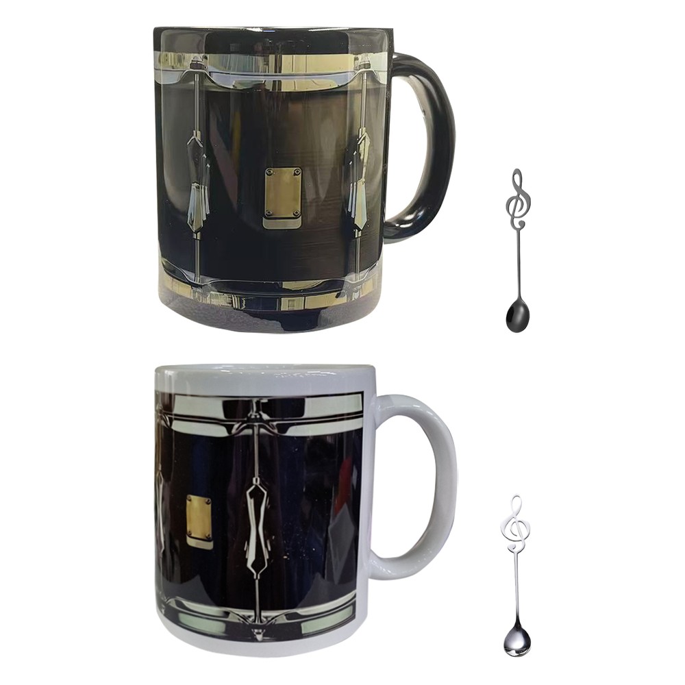 Drummer Drum Coffee Mug 400ml Black Ceramic Coffee Cup Drumming Design