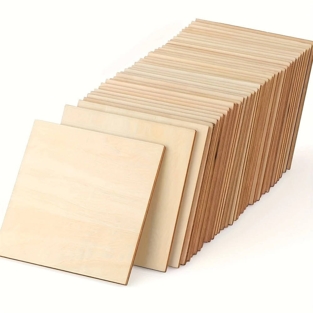 10PCS 4x4 Inch Wood Squares Unfinished Square Wood Pieces for Crafts,Painting...