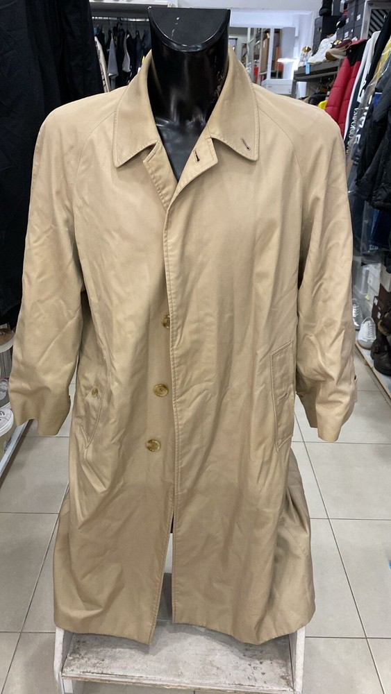 Burberry's Cotton Used Men's Trench Coat Size 50 Beige XYE292L
