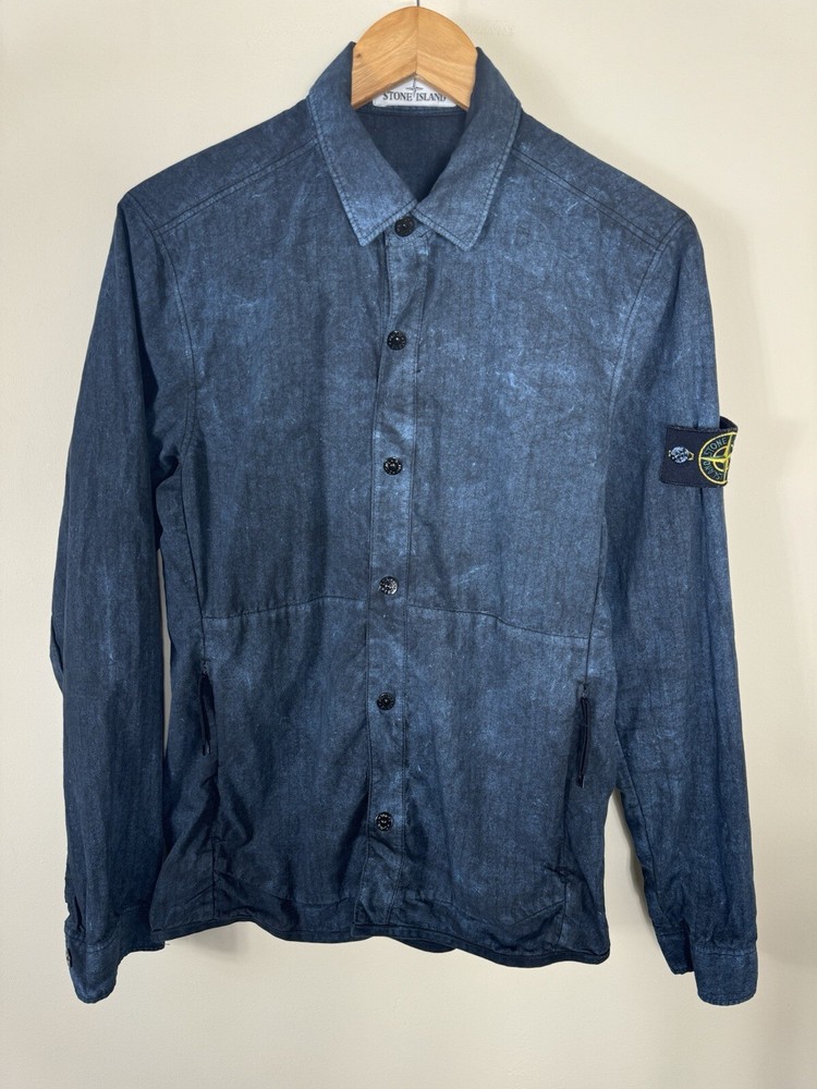 Stone Island House Check Garment Dyed Frost Finish Overshirt