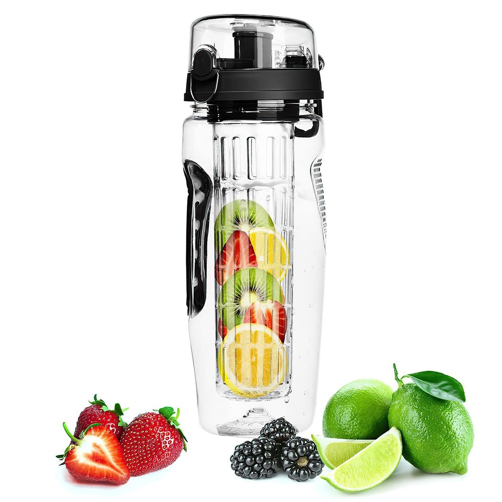 New Best 32 OZ Fruit Infuser Water Bottle Plastic Leakproof & BPA Free Sports