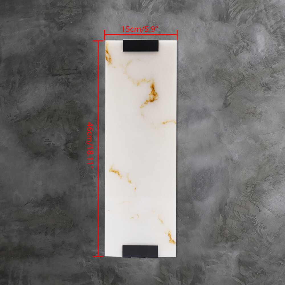 Marble Wall Light Hand Carved Alabaster Rectangular Sconce LED Indoor Wall Lamp