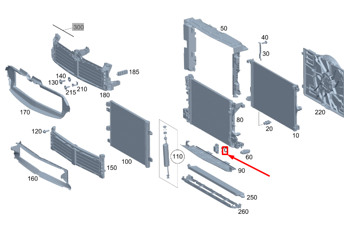 MB GLA H247 AMG Radiator Left Mount Plate A1775020000 NEW ORIGINAL