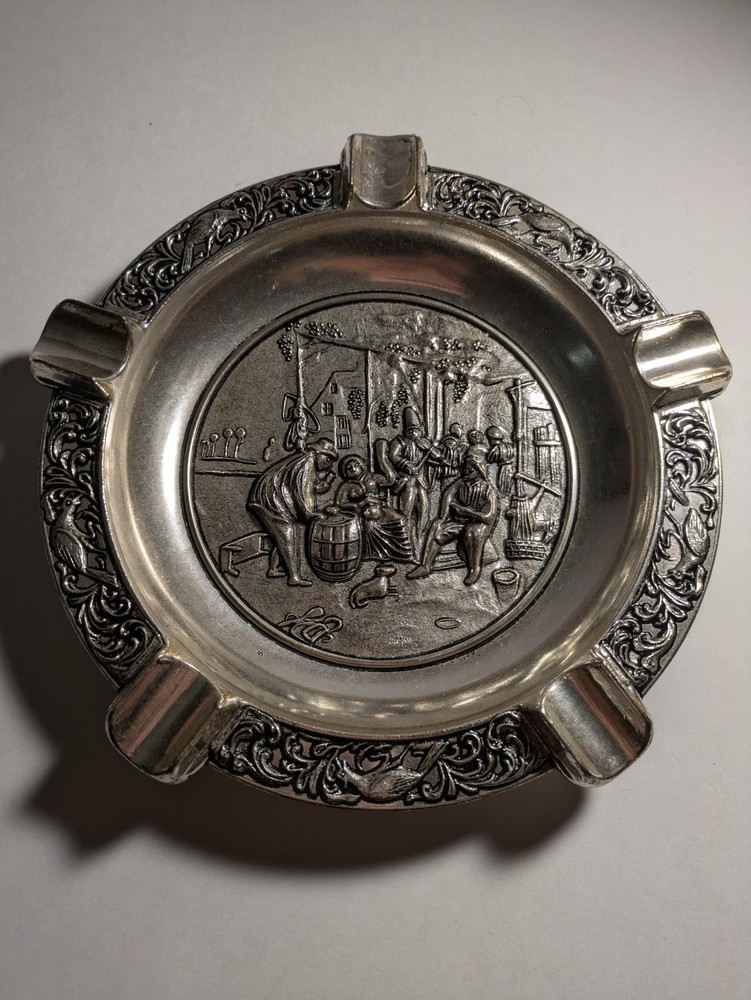 Vintage German Silver-Plated Ashtray Collectible