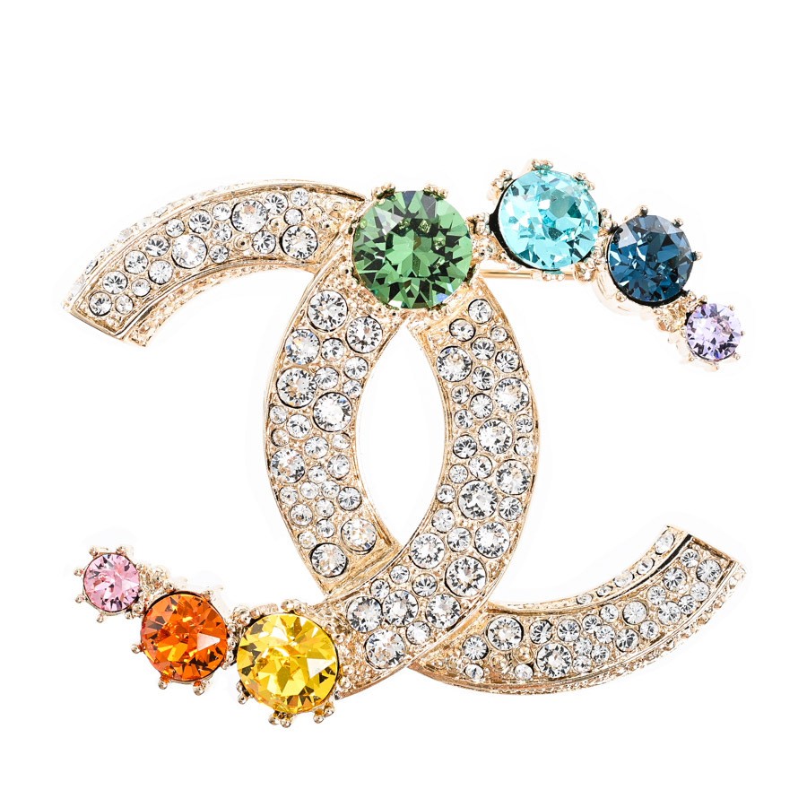 Chanel vintage gold-tone CC logo brooch A19 S 174305